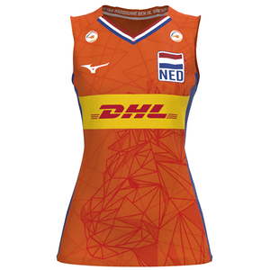 Nevobo Volleyball Match Orange Shirt Women